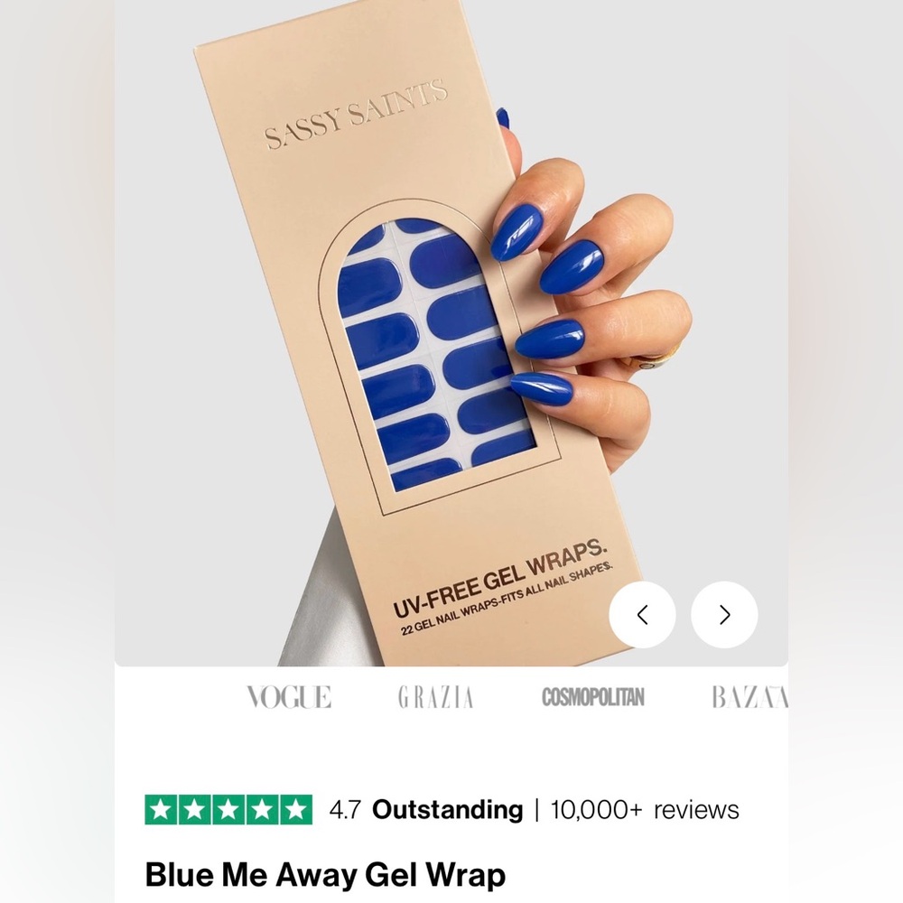 NEW Sassy Saints Gel Nail Wraps BLUE ME AWAY - Picture 2 of 7